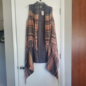 NWT- Mudd Onesize Multicolor Feinge Vest